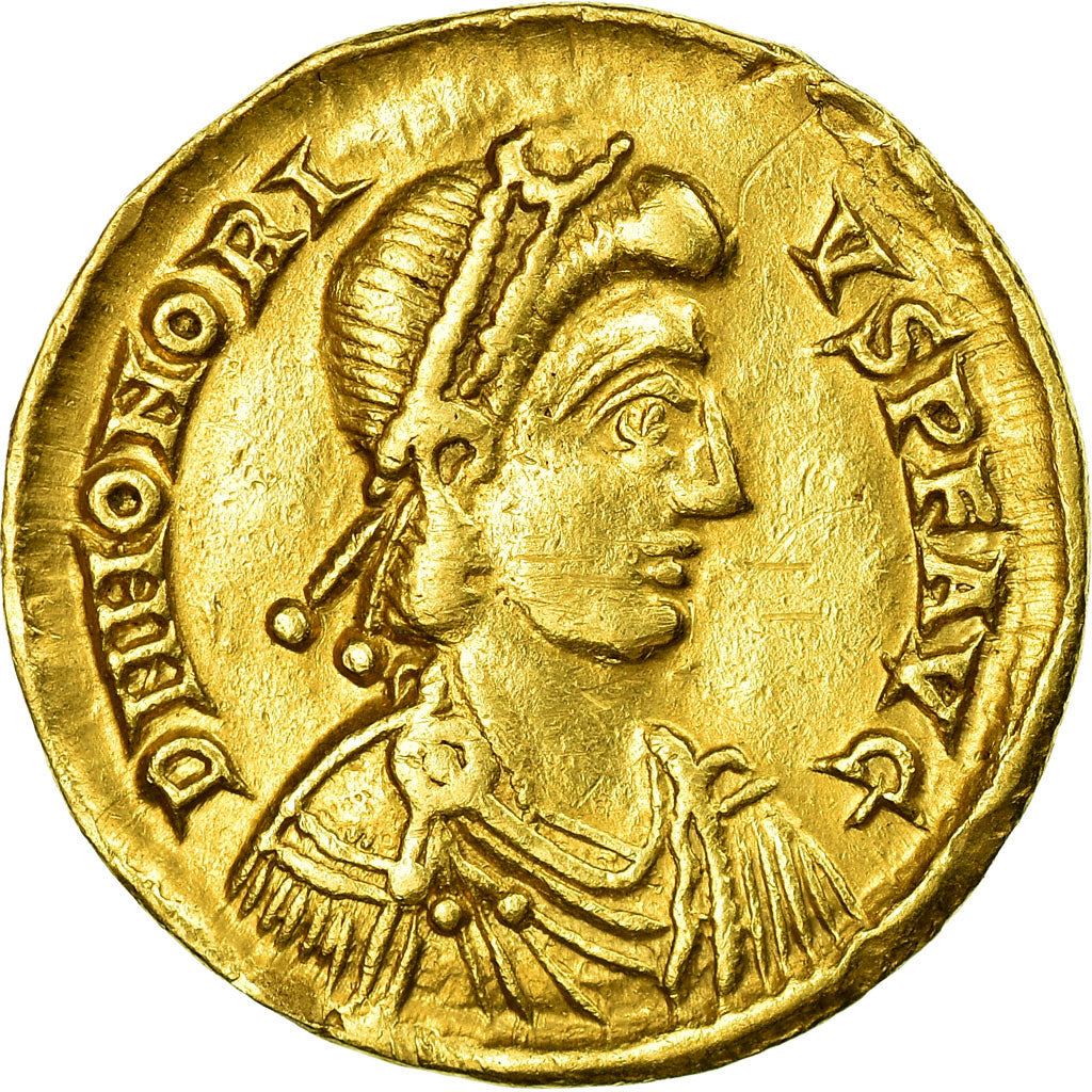 Coin, Honorius, Solidus, Ravenna, AU(55-58), Gold, RIC:1287