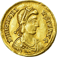 Coin, Honorius, Solidus, Ravenna, AU(55-58), Gold, RIC:1287