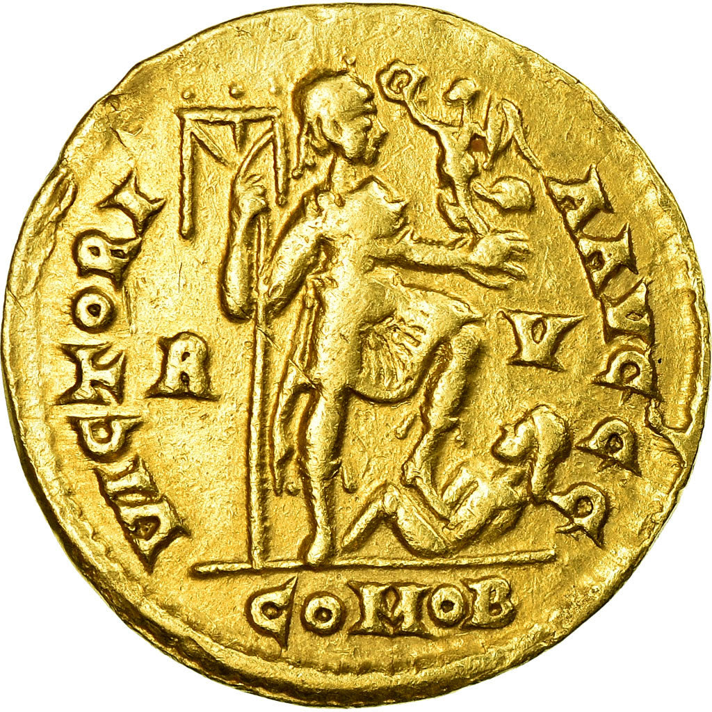 Coin, Honorius, Solidus, Ravenna, AU(55-58), Gold, RIC:1287