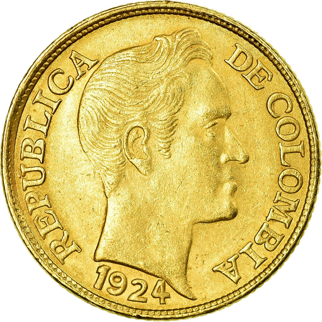 Monnaie, Colombie, 5 Pesos, 1924, SUP+, Or, KM:204