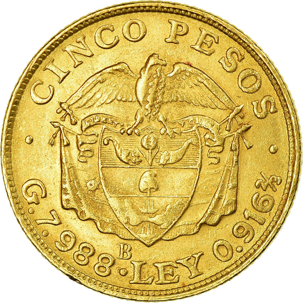 Monnaie, Colombie, 5 Pesos, 1924, SUP+, Or, KM:204
