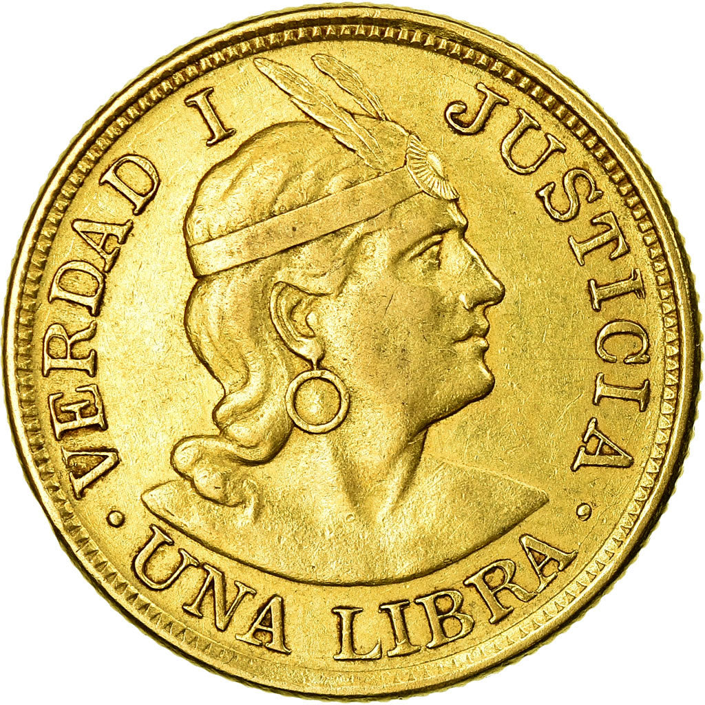 Moneda, Perú, Libra, Pound, 1904, EBC+, Oro, KM:207