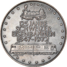 Switzerland, Medal, 125 Jahre Schweizer Eisenbahnen, Lokomotive Krokodil