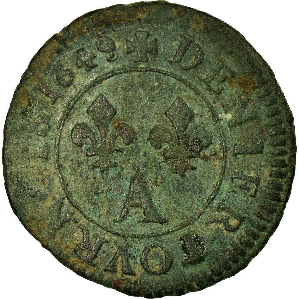 Moneta, Francia, Louis XIV, Denier tournois, Denier Tournois, 1649