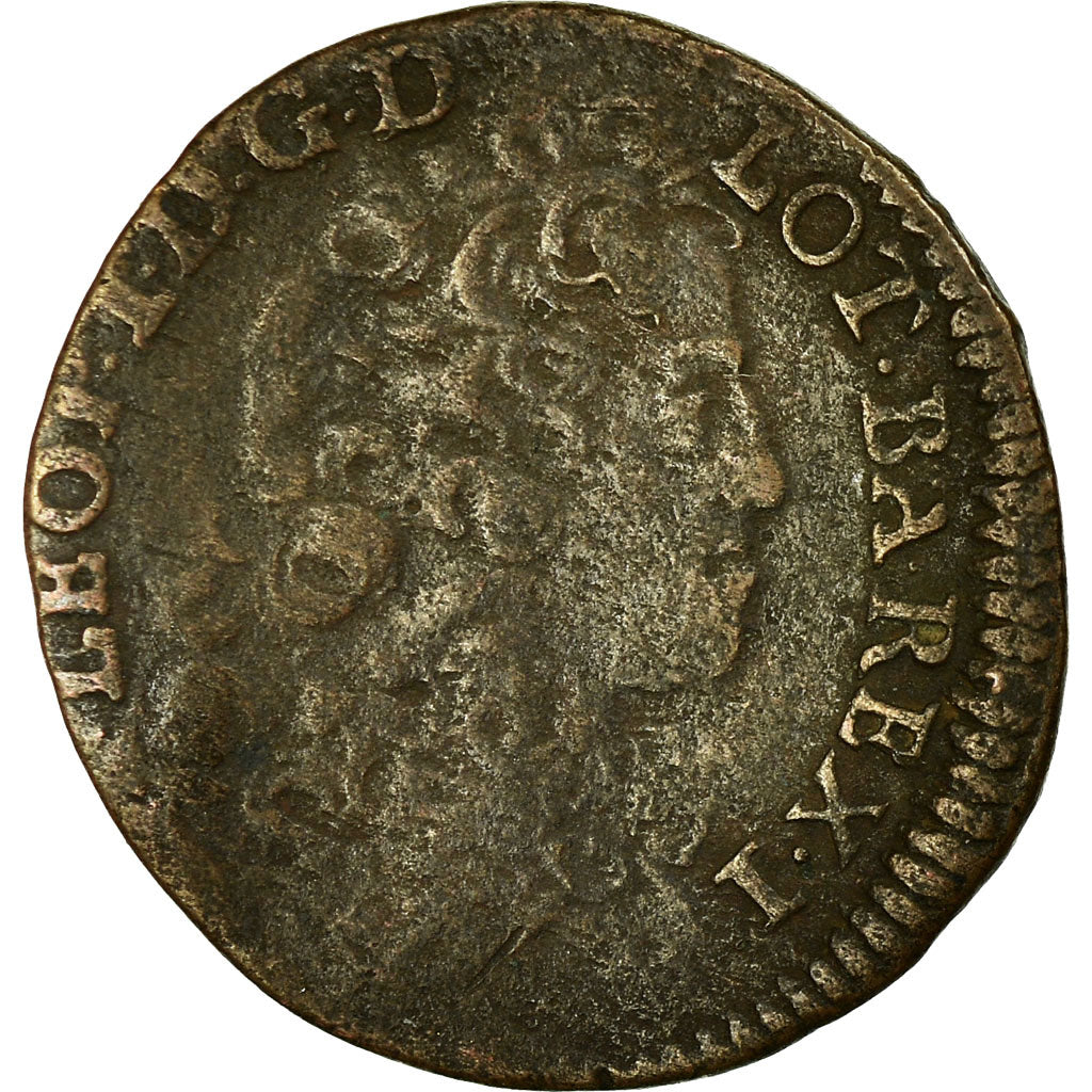 Coin, France, Liard de Lorraine, 1715, VF(30-35), Copper, Boudeau:1594