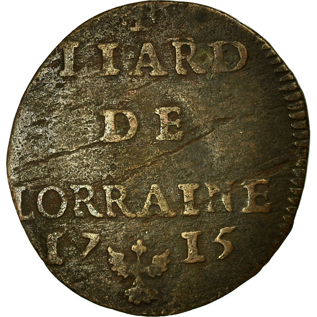 Coin, France, Liard de Lorraine, 1715, VF(30-35), Copper, Boudeau:1594