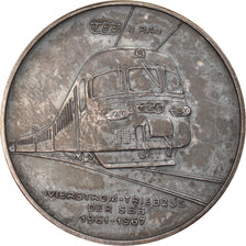 Switzerland, Medal, 125 Jahre Schweizer Eisenbahnen, TEE, Railway, 1972