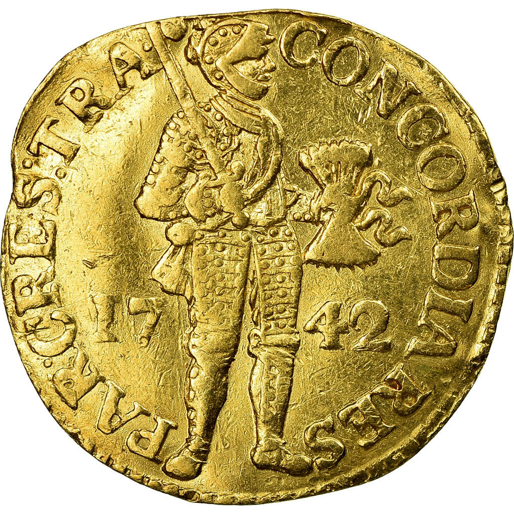 Coin, Netherlands, UTRECHT, Ducat, 1742, EF(40-45), Gold, KM:7.4