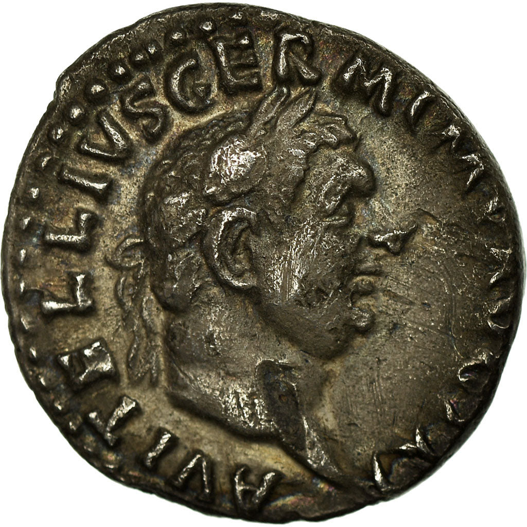 Coin, Vitellius, Denarius, 69 AD, Rome, Rare, AU(55-58), Silver, RIC:105