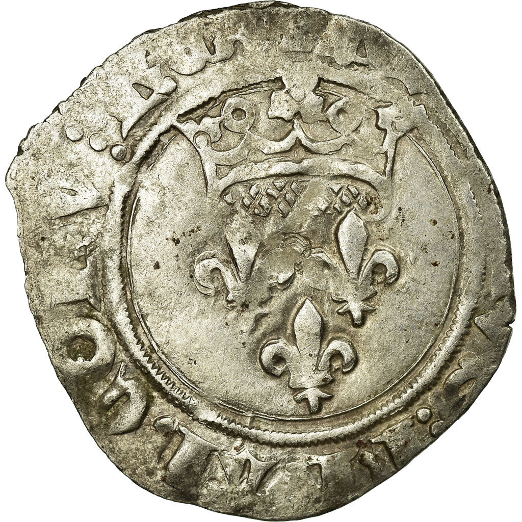 Coin, France, Dauphin Charles, Régent, Florette, VF(30-35), Billon