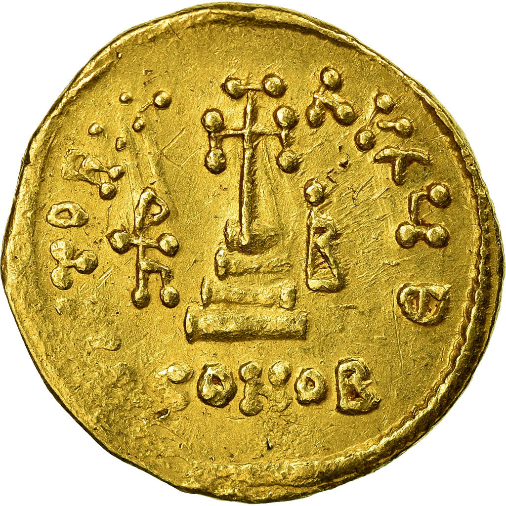 Moneta, Heraclius, Constantine, Solidus, 637-638, Constantinople, BB, Oro