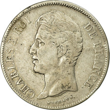 Coin, France, Charles X, 5 Francs, 1828, Perpignan, VF(20-25), Silver, KM:728.11