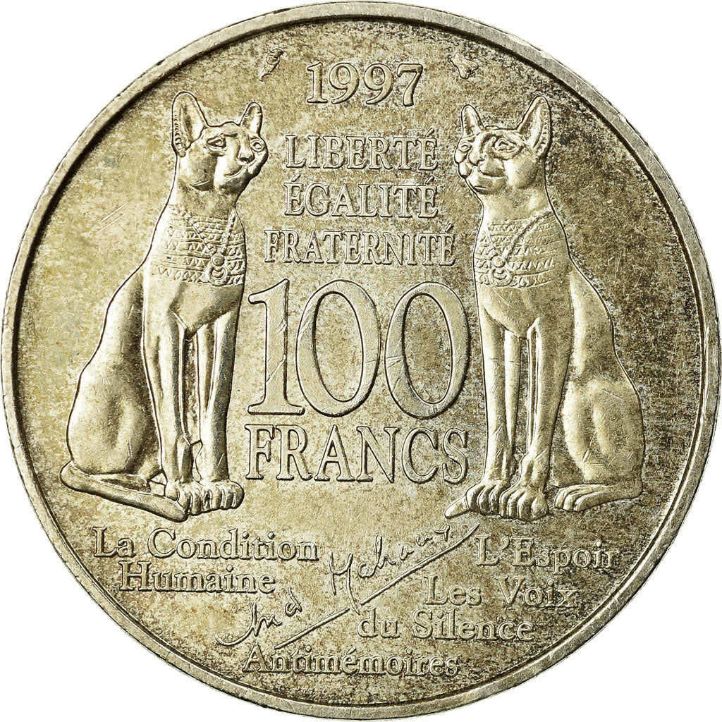 Münze, Frankreich, André Malraux, 100 Francs, 1997, VZ, Silber, KM:1188