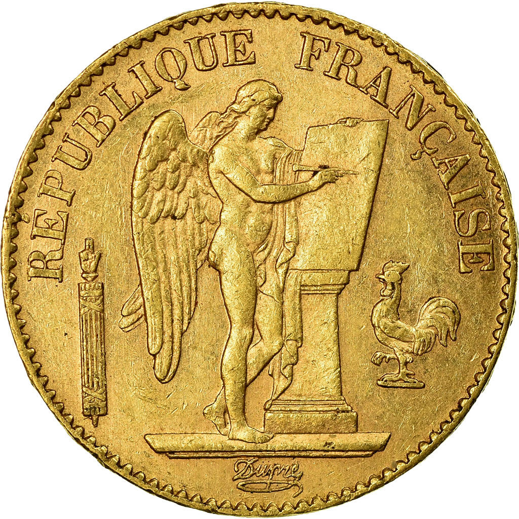 Monnaie, France, Génie, 20 Francs, 1889, Paris, TTB, Or, Gadoury:1063, KM:825