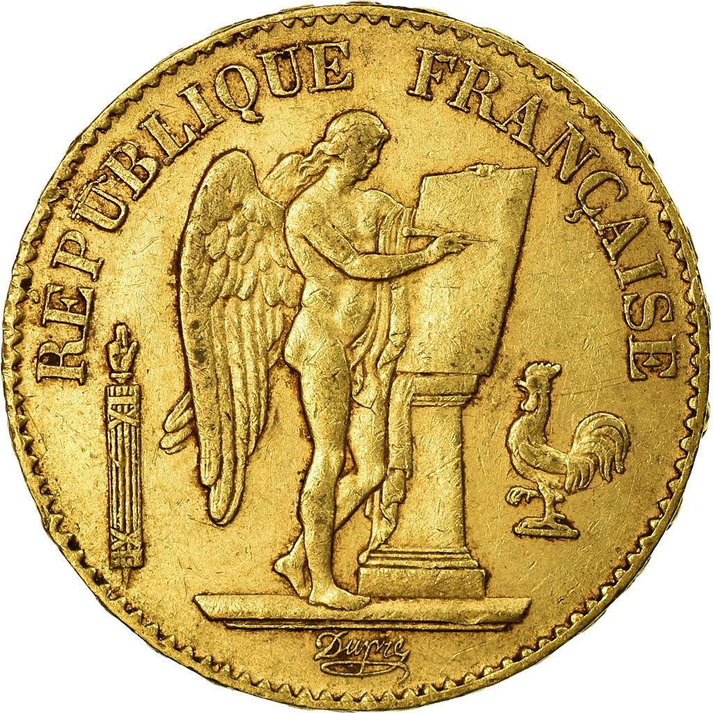 Moneta, Francja, Génie, 20 Francs, 1879, Paris, EF(40-45), Złoto, KM:825