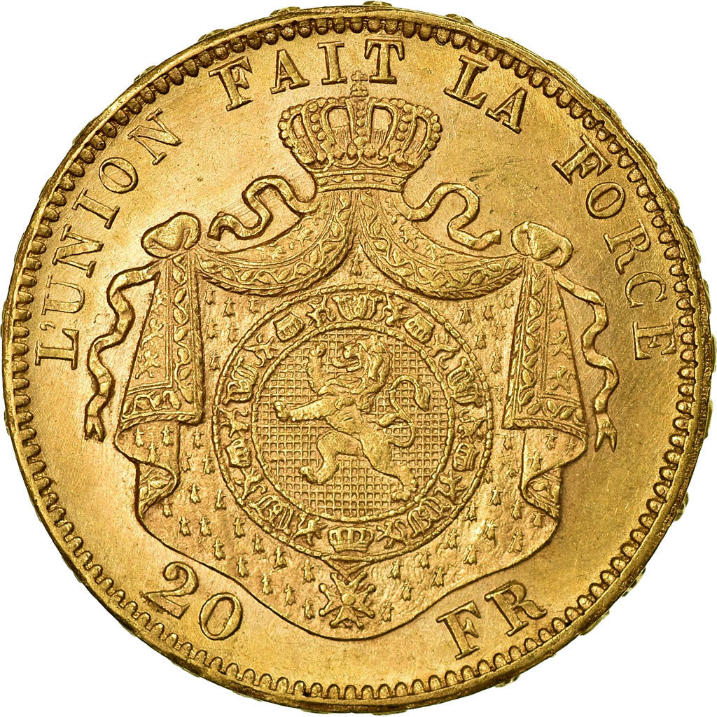 Münze, Belgien, Leopold II, 20 Francs, 20 Frank, 1875, UNZ, Gold, KM:37
