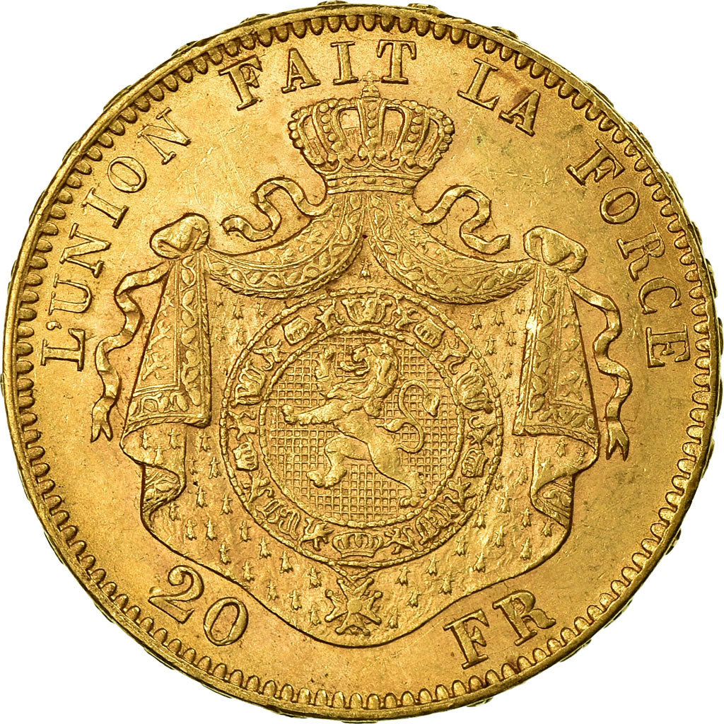 Münze, Belgien, Leopold II, 20 Francs, 20 Frank, 1874, VZ, Gold, KM:37