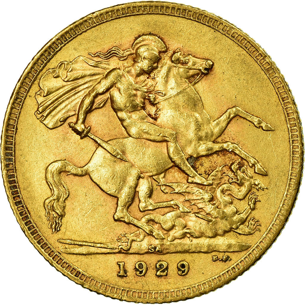 Moneta, Południowa Afryka, George V, Sovereign, 1929, AU(50-53), Złoto, KM:A22