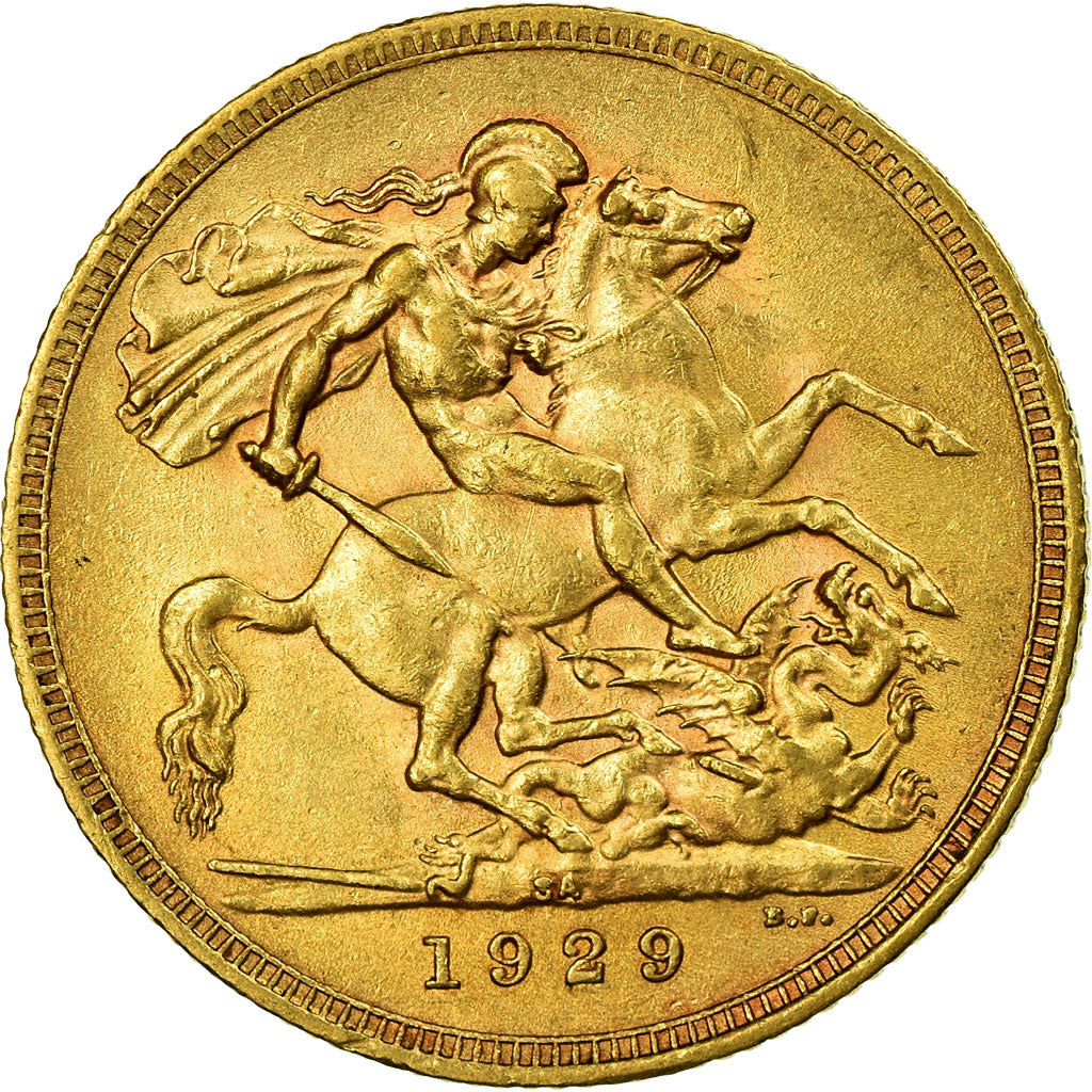Moneta, Południowa Afryka, George V, Sovereign, 1929, AU(50-53), Złoto, KM:A22