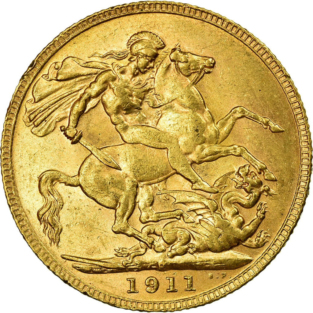 Moneta, Australia, George V, Sovereign, 1911, Perth, PCGS, AU55, BB+, Oro