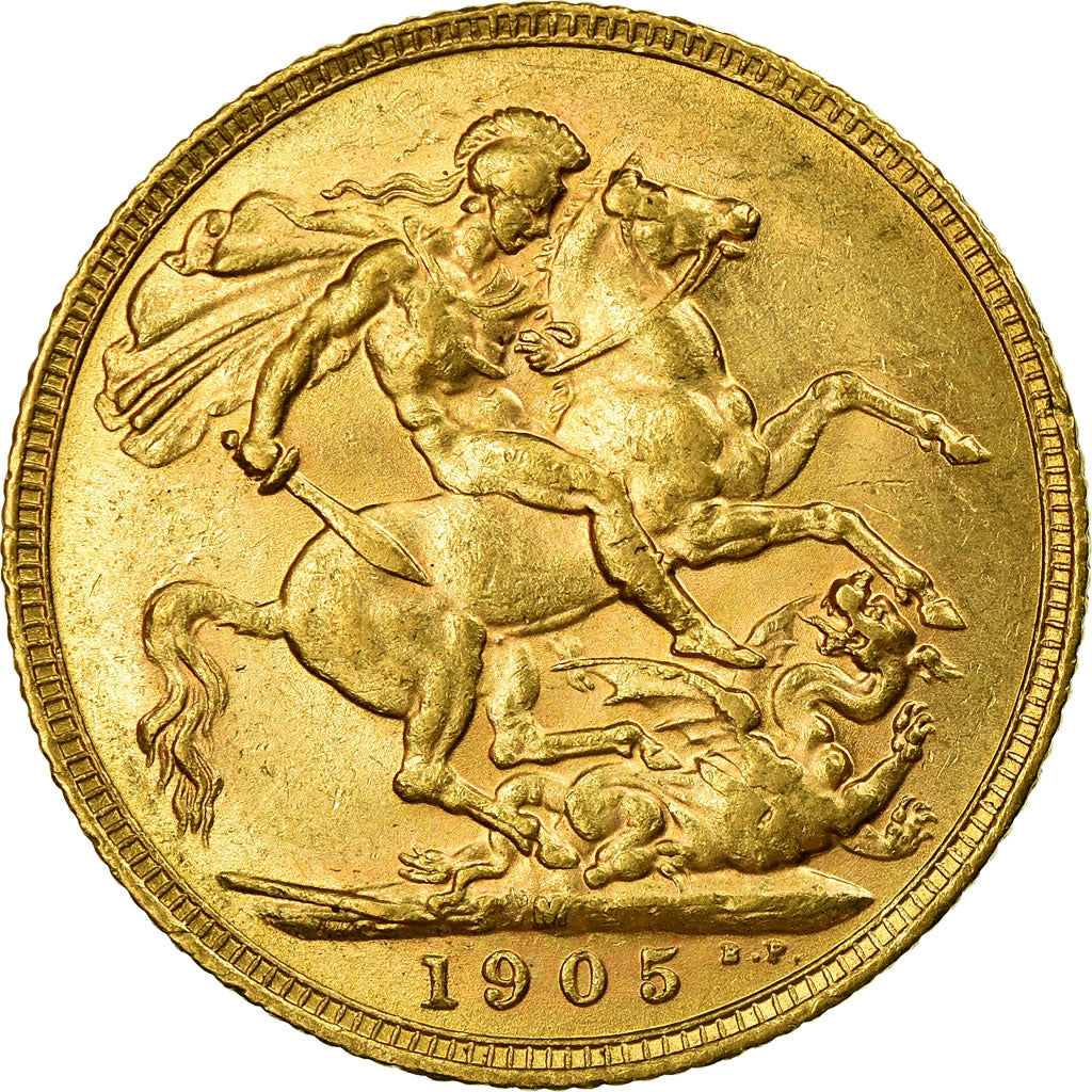 Coin, Australia, Edward VII, Sovereign, 1905, Melbourne, AU(50-53), Gold, KM:15