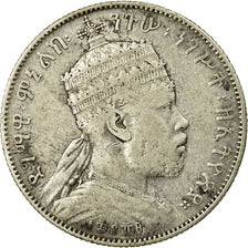 Coin, Ethiopia, Menelik II, 1/2 Birr, 1897, Paris, VF(20-25), Silver, KM:4