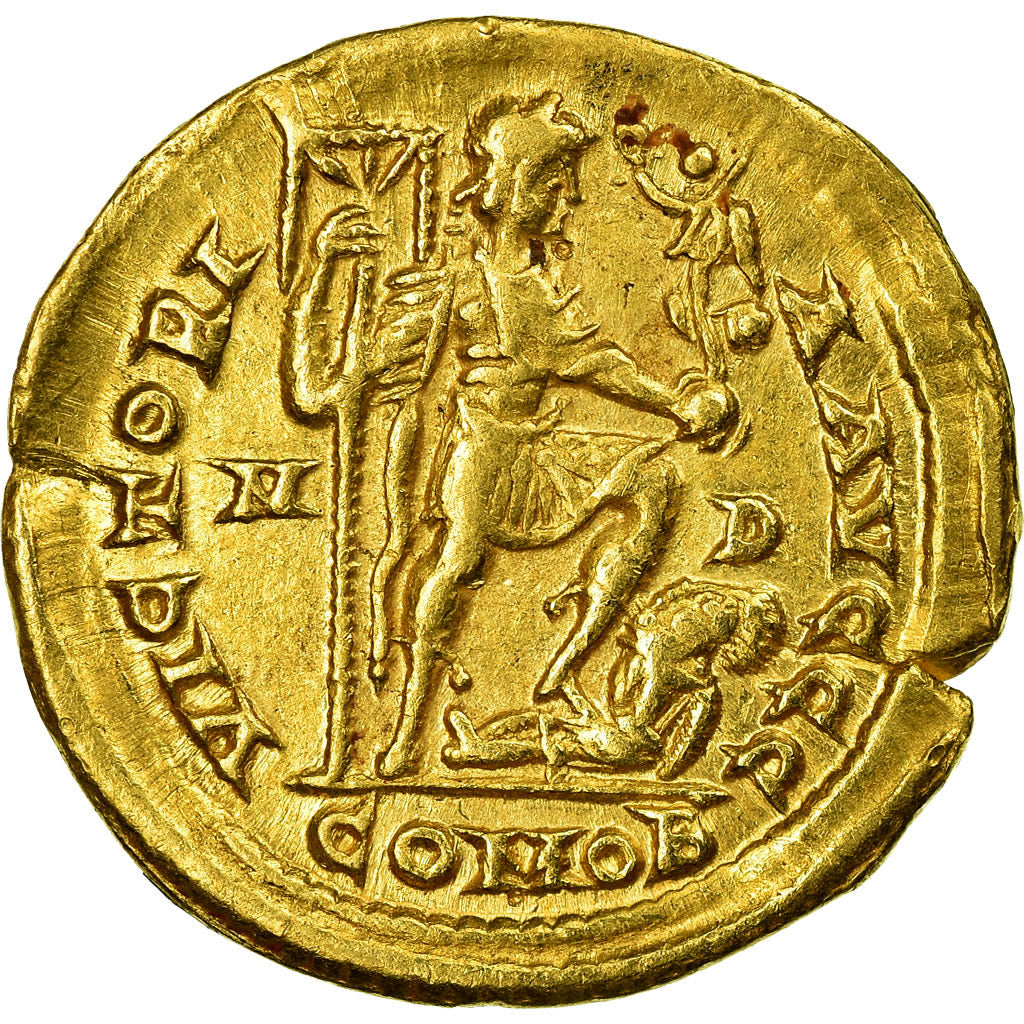 Coin, Honorius, Solidus, 395-402, Milan, AU(55-58), Gold, RIC:1206C