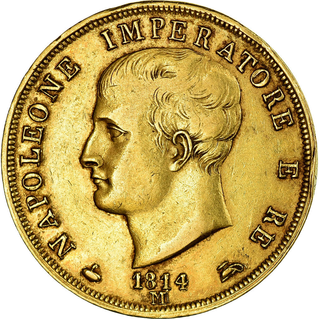 Moeda, ESTADOS ITALIANOS, KINGDOM OF NAPOLEON, Napoleon I, 40 Lire, 1814, Milan