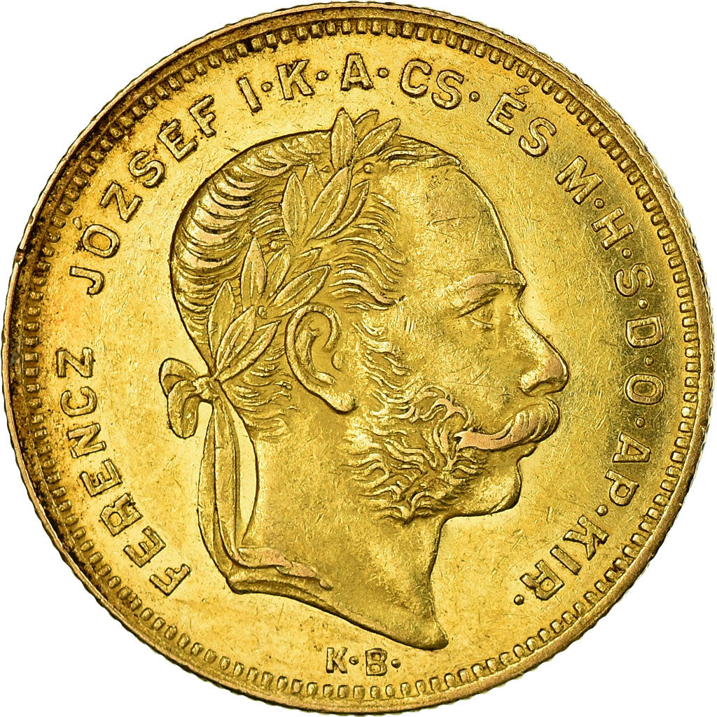 Coin, Hungary, Franz Joseph I, 8 Forint 20 Francs, 1874, Kremnitz, MS(60-62)