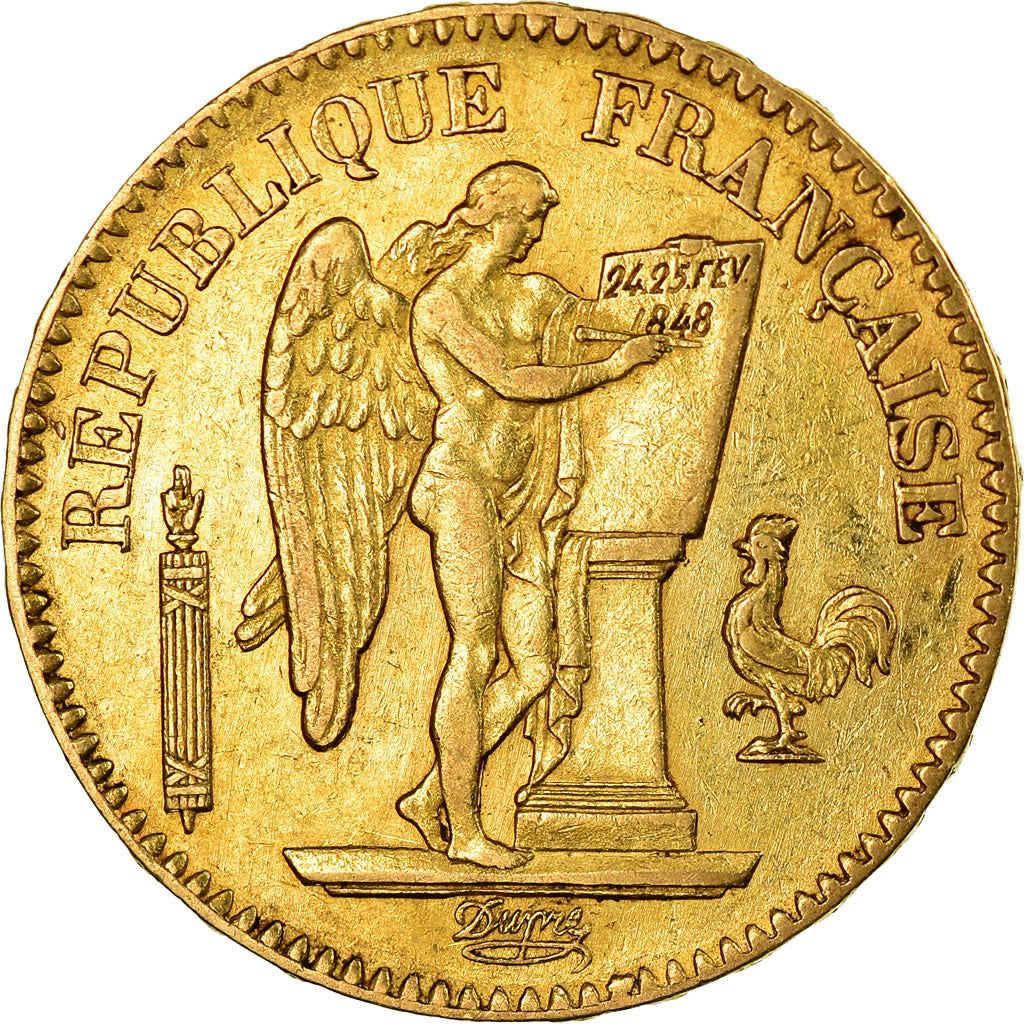 Munten, Frankrijk, Génie, 20 Francs, 1848, Paris, ZF, Goud, KM:757