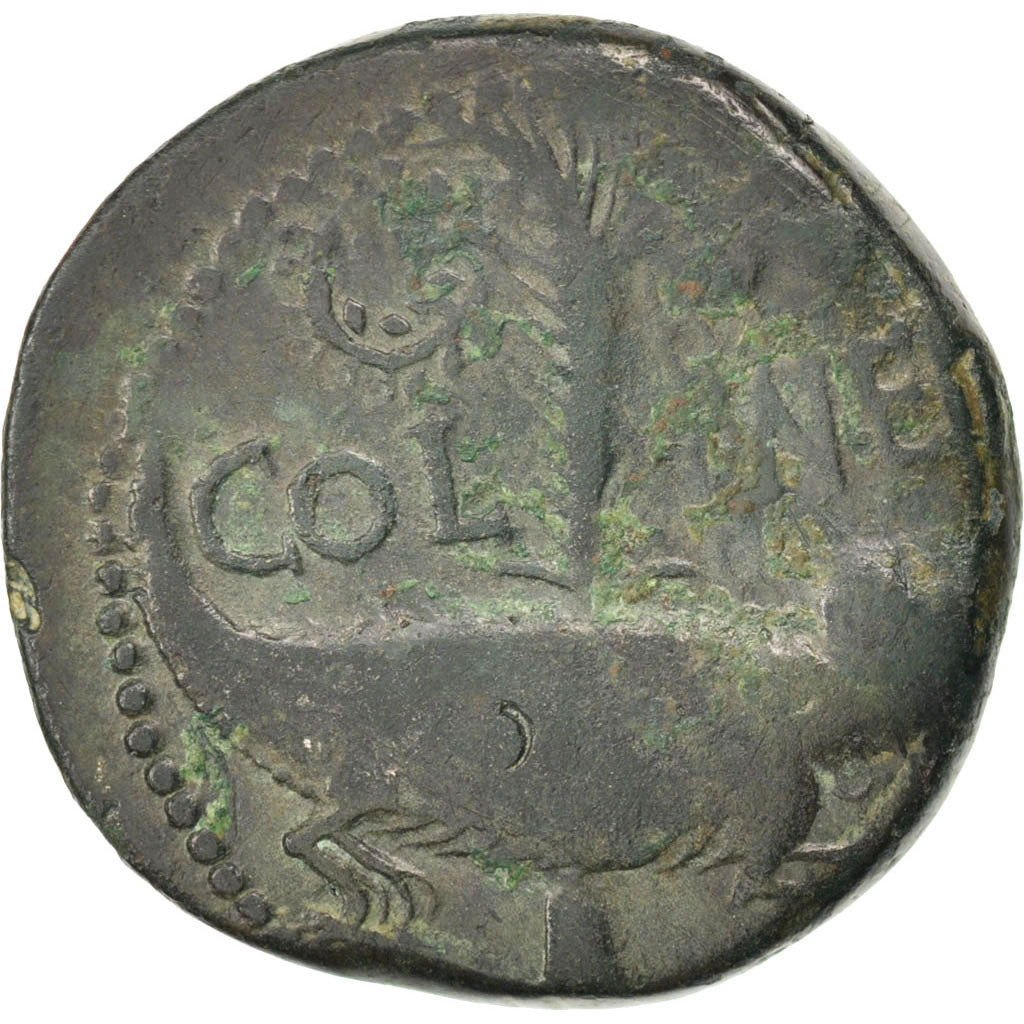 Dupondius, Nemausus, EF(40-45), Copper, Cohen #8, 12.90