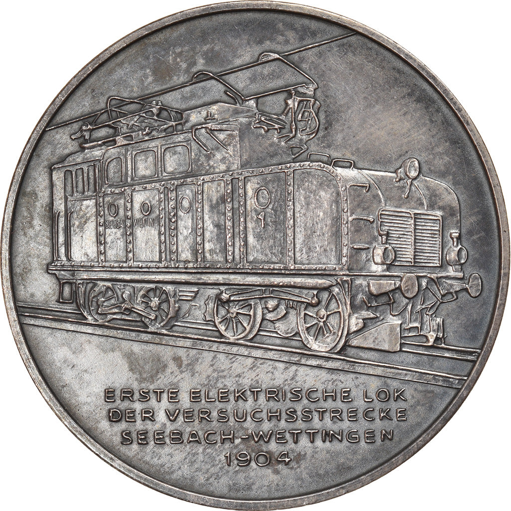 Switzerland, Medal, 125 Jahre Schweizer Eisenbahnen, Seebach-Wettinger, Railway