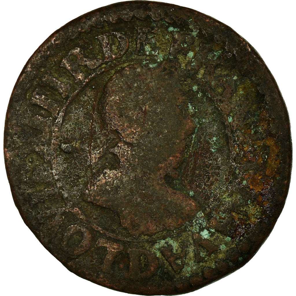 Coin, France, Louis XIII, Double tournois, buste enfantin, Double Tournois