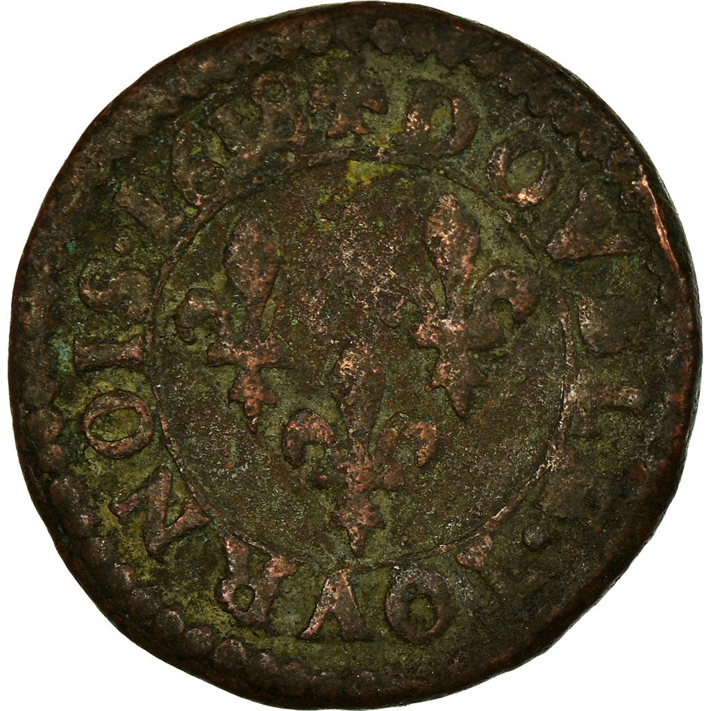 Coin, France, Louis XIII, Double tournois, buste enfantin, Double Tournois