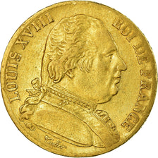 Moneta, Francja, Louis XVIII, 20 Francs, 1815, Paris, VF(30-35), Złoto