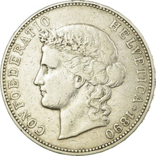 Coin, Switzerland, 5 Francs, 1890, Bern, VF(20-25), Silver, KM:34