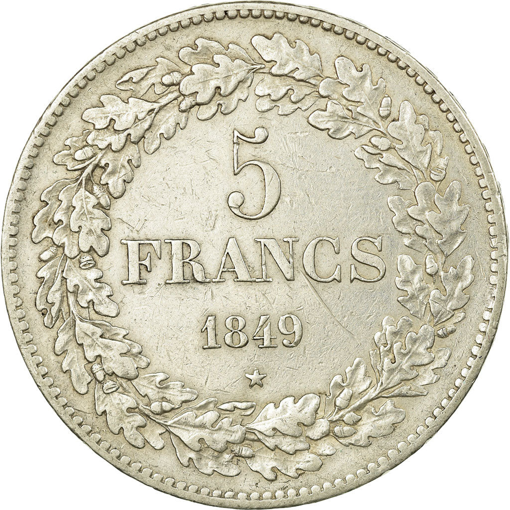 Coin, Belgium, Leopold I, 5 Francs, 5 Frank, 1849, EF(40-45), Silver, KM:3.2