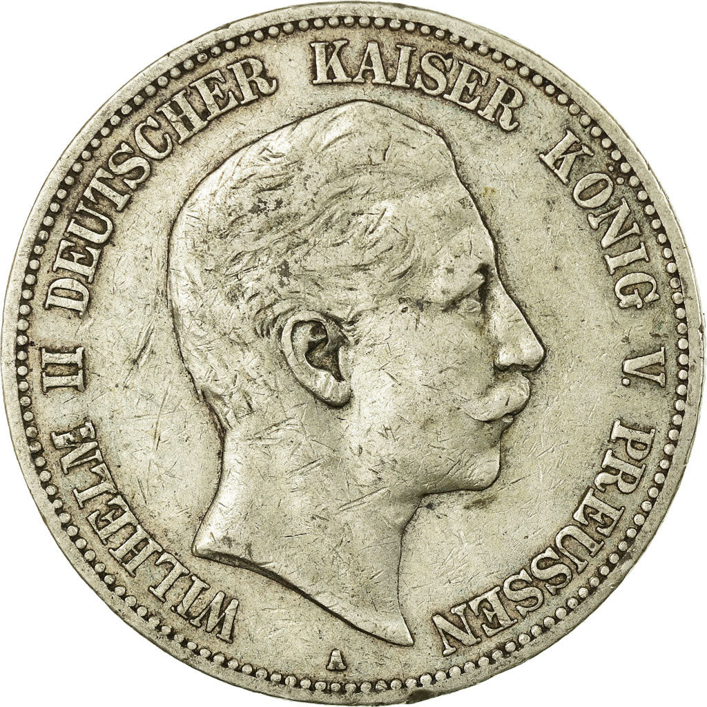 Coin, German States, PRUSSIA, Wilhelm II, 5 Mark, 1901, Berlin, VF(30-35)