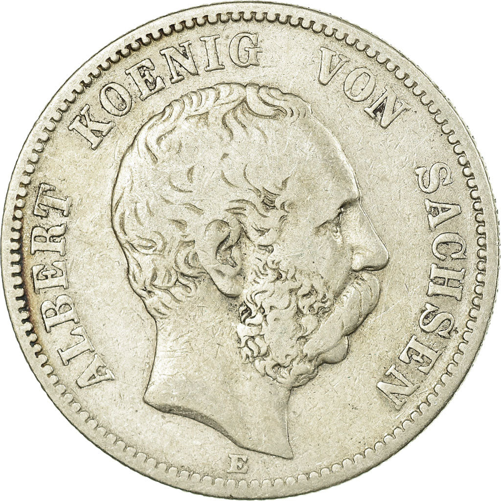 Coin, German States, SAXONY-ALBERTINE, Albert, 2 Mark, 1876, Muldenhütten