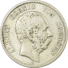 Coin, German States, SAXONY-ALBERTINE, Albert, 2 Mark, 1876, Muldenhütten
