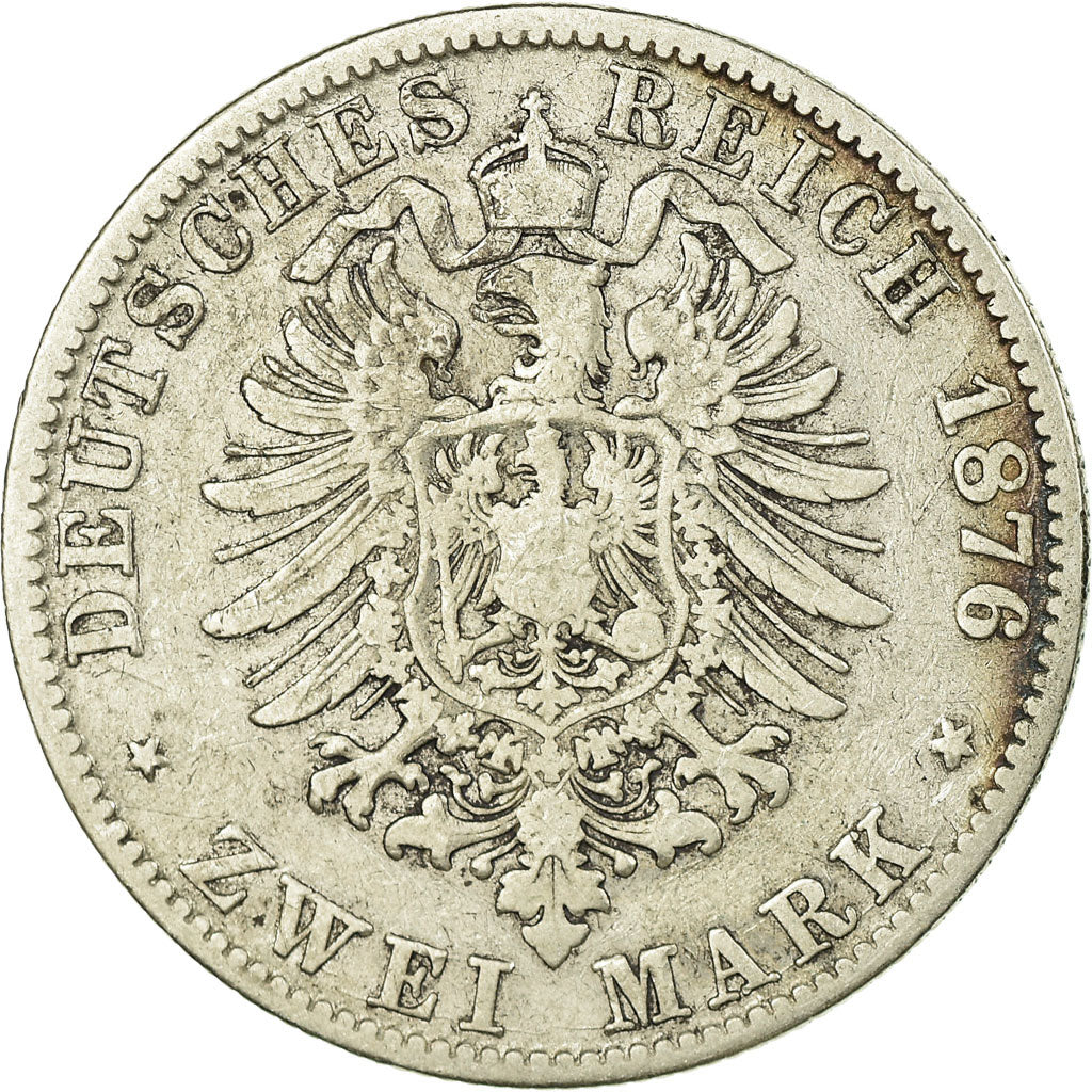 Coin, German States, SAXONY-ALBERTINE, Albert, 2 Mark, 1876, Muldenhütten