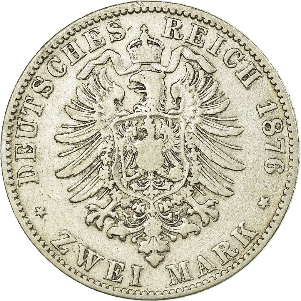 Coin, German States, SAXONY-ALBERTINE, Albert, 2 Mark, 1876, Muldenhütten