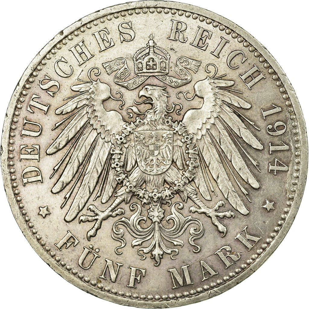 Monnaie, Etats allemands, PRUSSIA, Wilhelm II, 5 Mark, 1914, Berlin, TTB+