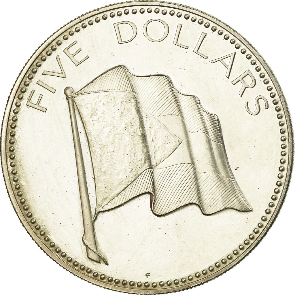 Coin, Bahamas, Elizabeth II, 5 Dollars, 1974, Franklin Mint, U.S.A., MS(63)