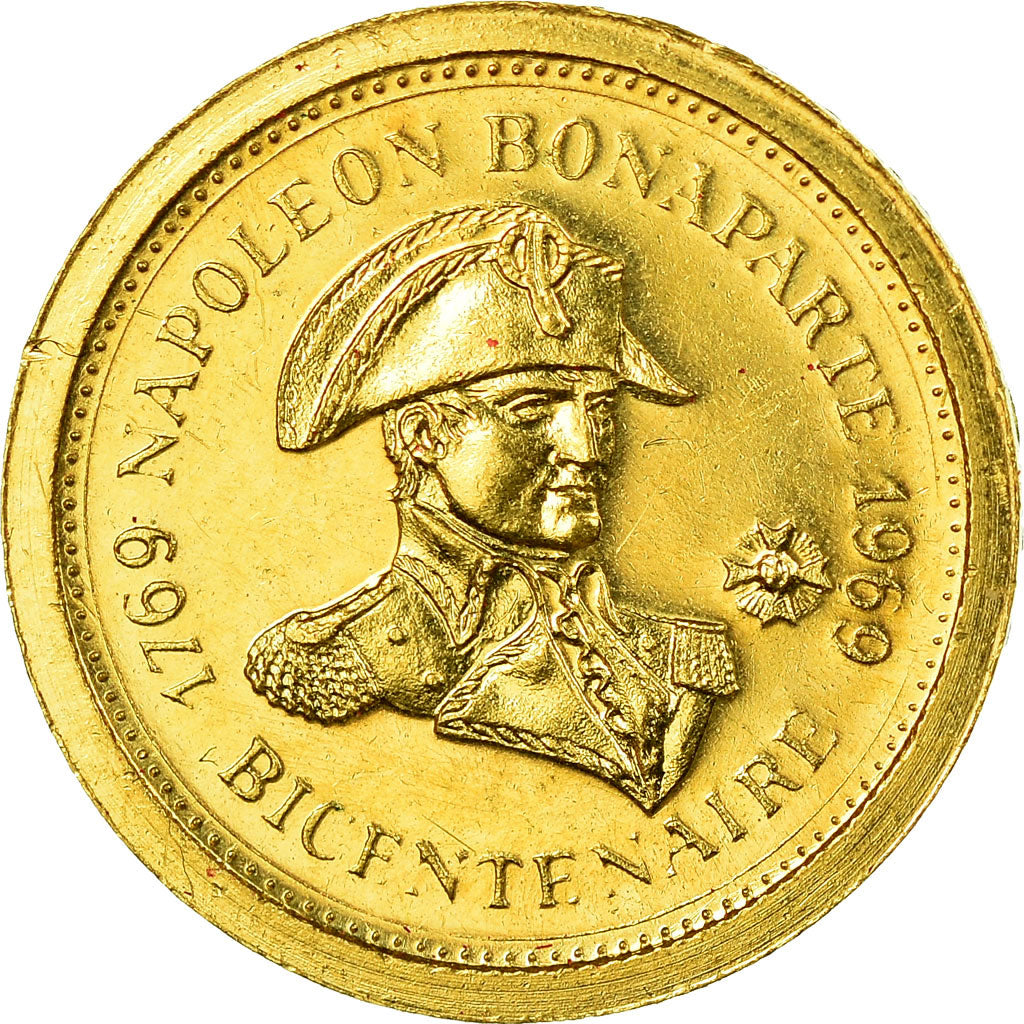 Francja, Medal, Napoléon Bonaparte, Bicentenaire, 1969, MDP, MS(63), Złoto