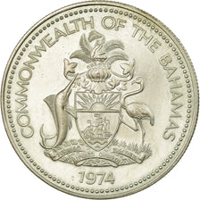 Coin, Bahamas, Elizabeth II, Dollar, 1974, Franklin Mint, U.S.A., MS(65-70)