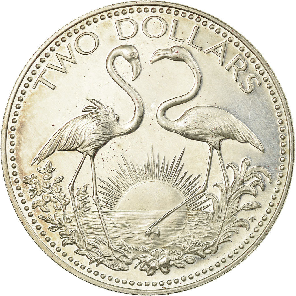 Coin, Bahamas, Elizabeth II, 2 Dollars, 1974, Franklin Mint, U.S.A., MS(63)