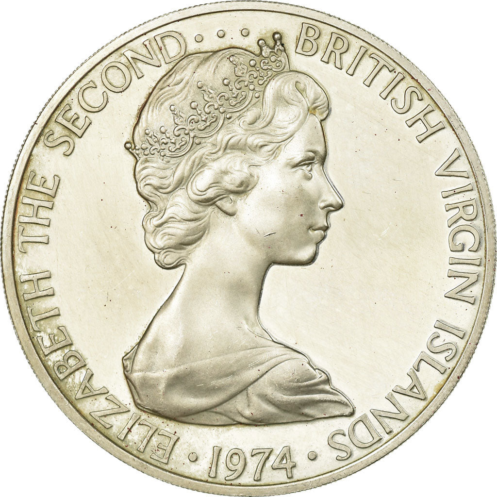Coin, BRITISH VIRGIN ISLANDS, Elizabeth II, Dollar, 1974, Franklin Mint, U.S.A.