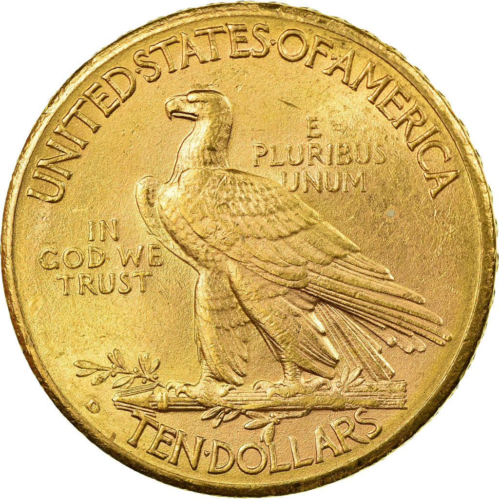 Moneta, USA, Indian Head, $10, Eagle, 1910, Denver, AU(50-53), Złoto, KM:130