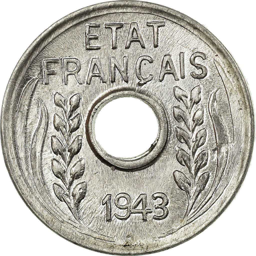 Coin, FRENCH INDO-CHINA, Cent, 1943, MS(64), Aluminum, KM:26
